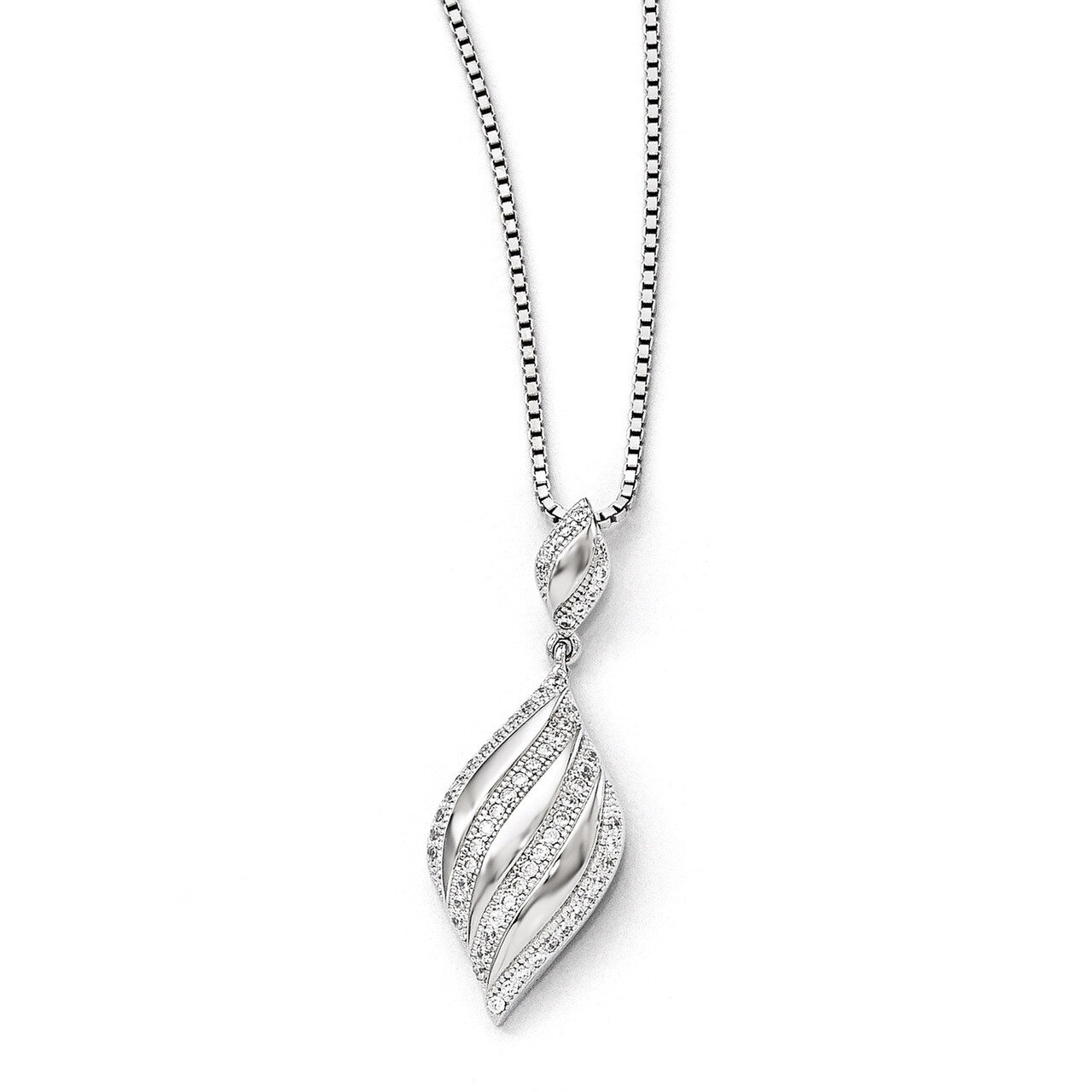 Necklace Sterling Silver & Cubic Zirconia QMP381-18