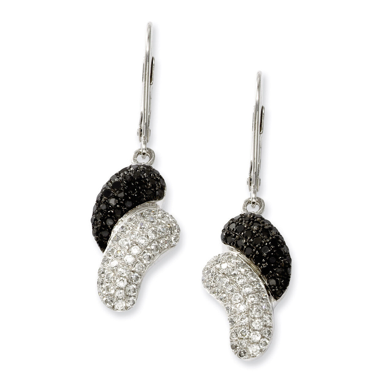 Leverback Earrings Sterling Silver &amp; Cubic Zirconia QMP443, MPN: QMP443, 883957035680