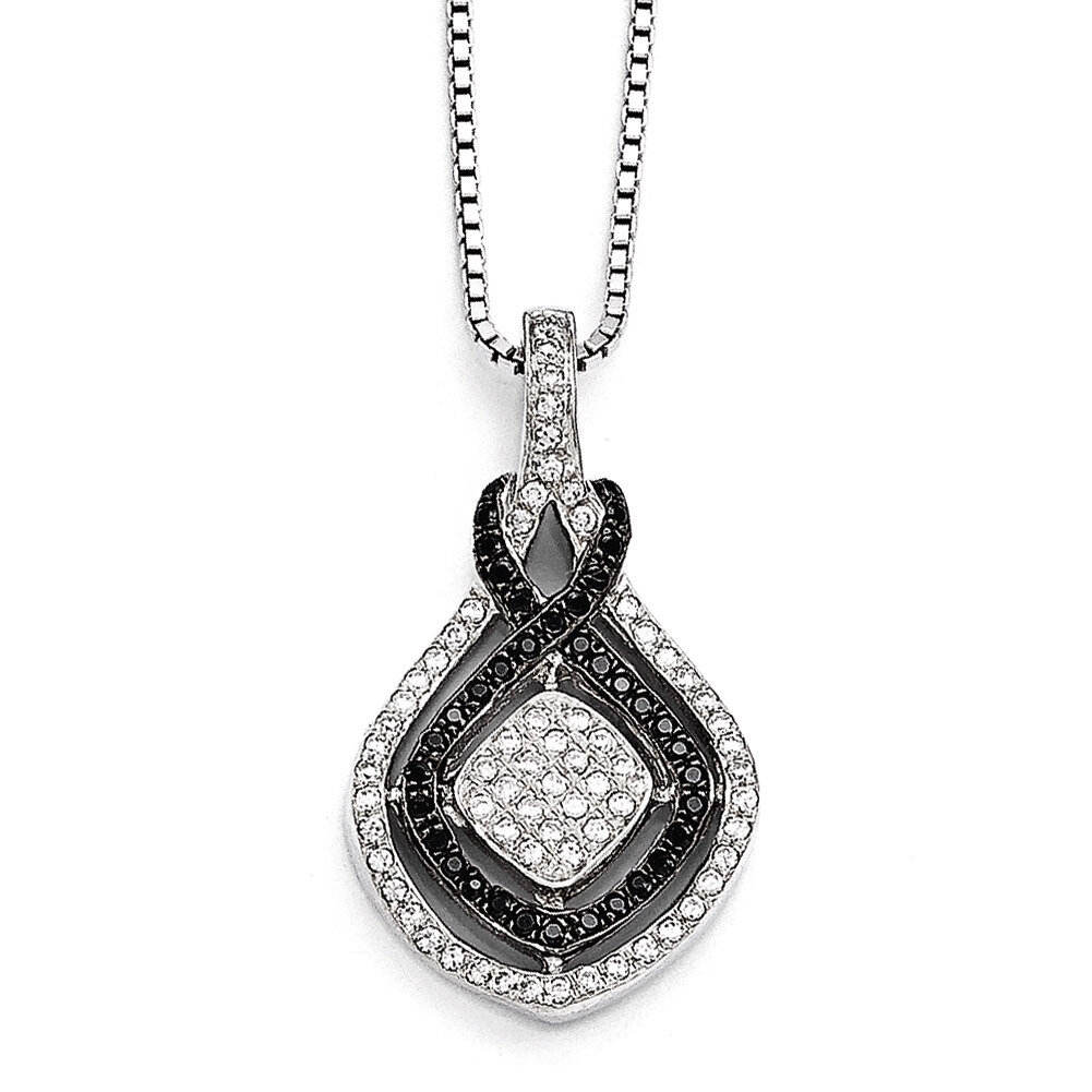 Necklace Sterling Silver & Cubic Zirconia QMP468-18