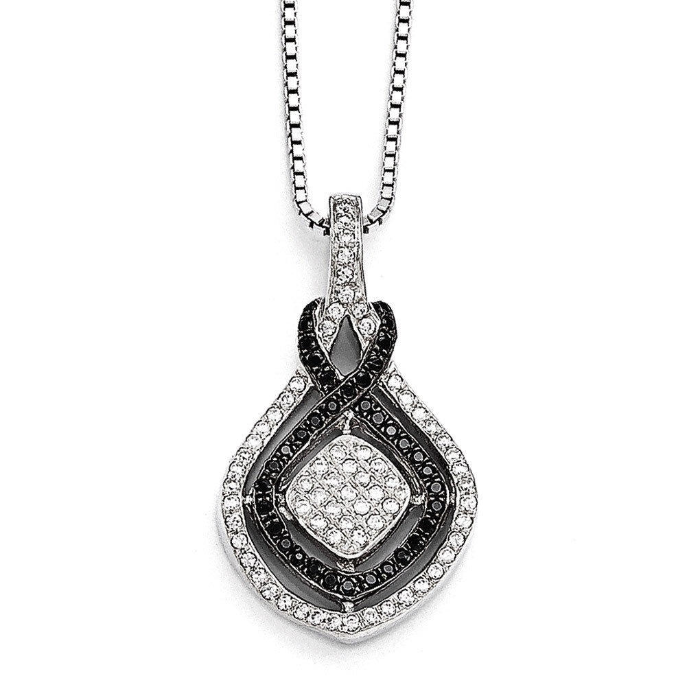 Necklace Sterling Silver &amp; Cubic Zirconia QMP468-18, MPN: QMP468-18, 883957401249