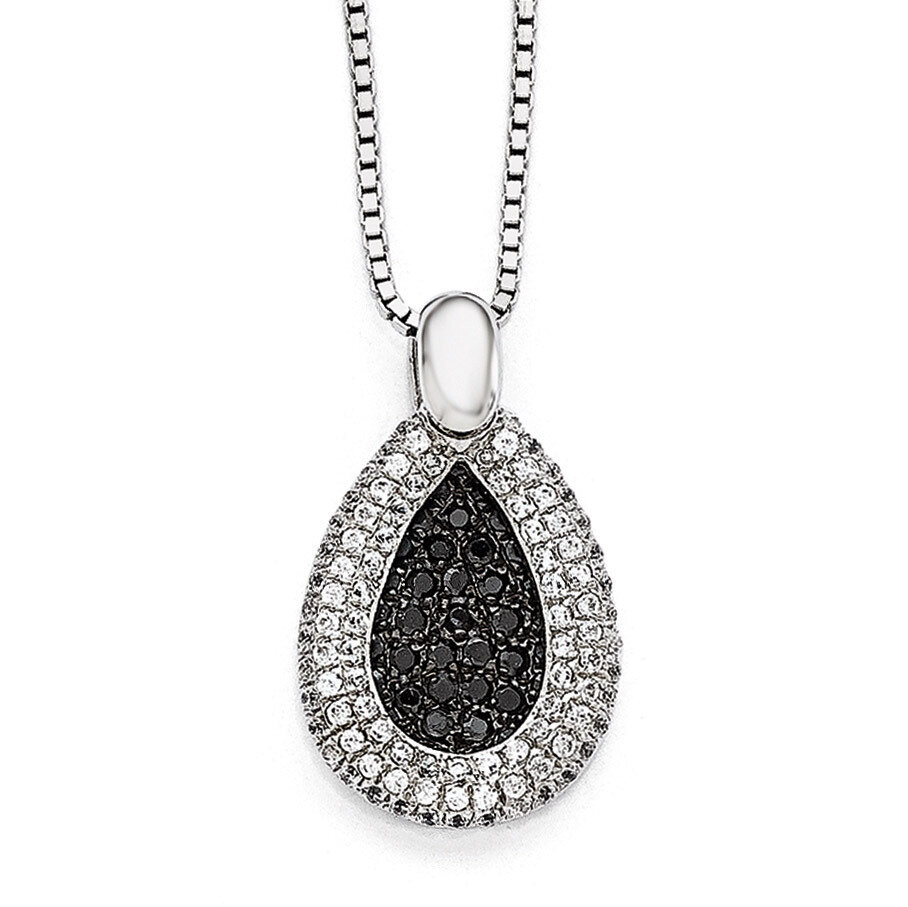 Teardrop Necklace Sterling Silver &amp; Cubic Zirconia QMP517-18, MPN: QMP517-18, 883957507033