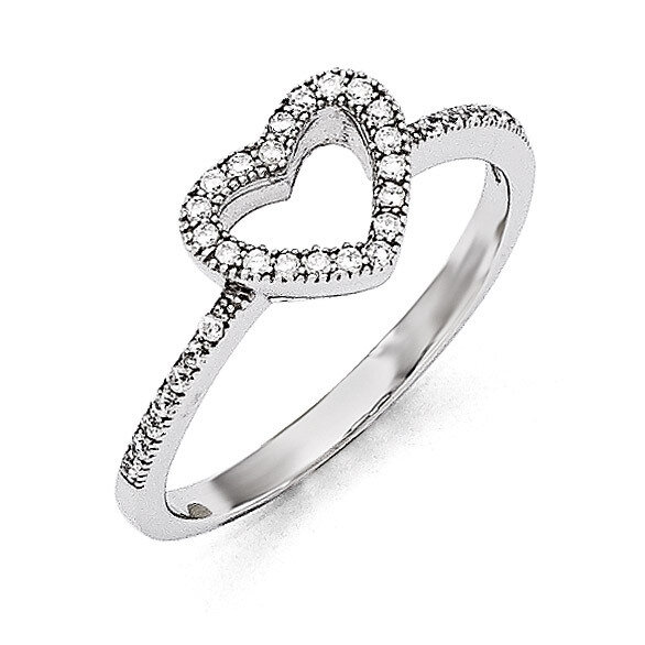 Heart Ring Sterling Silver &amp; Cubic Zirconia QMP922, MPN: QMP922, 883957521633