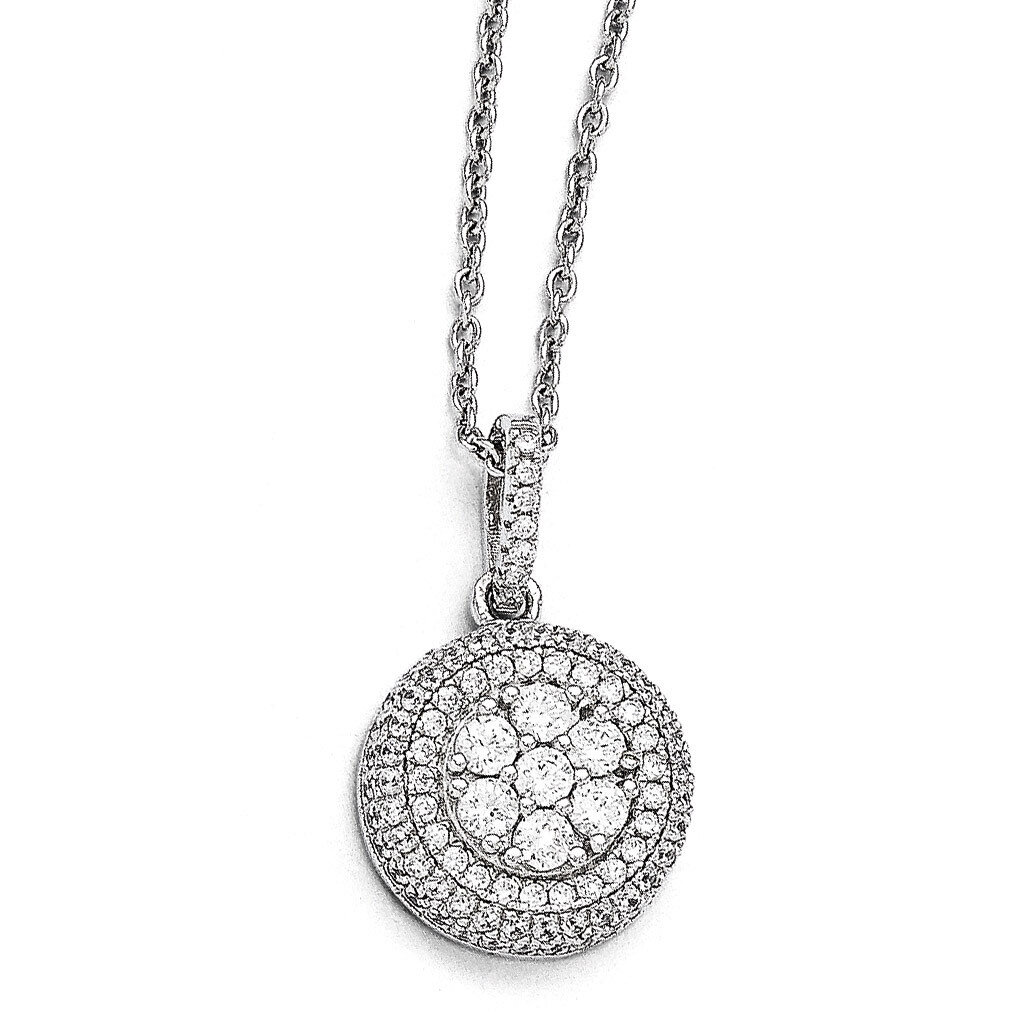 Necklace Sterling Silver &amp; Cubic Zirconia QMP998-18, MPN: QMP998-18, 191101471254