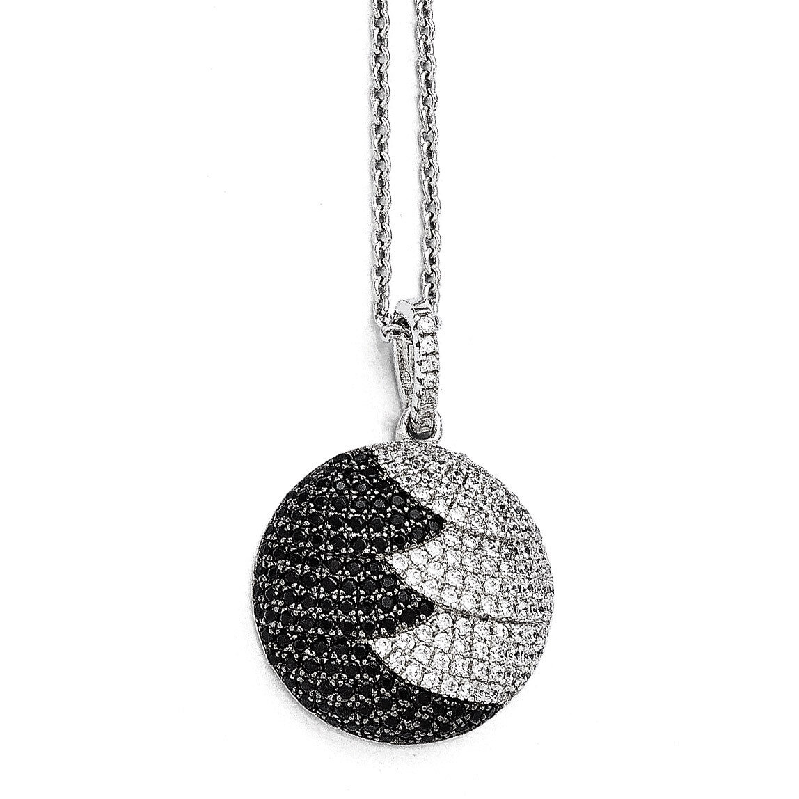 Circle Necklace Sterling Silver & Cubic Zirconia QMP999-18