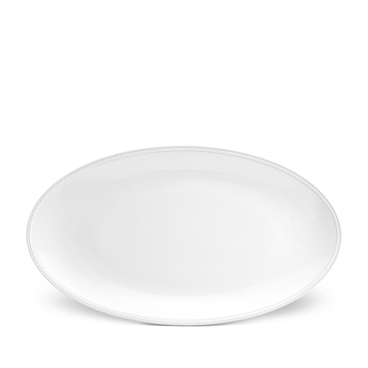 L'Objet Soie Tressee Large Oval Platter White