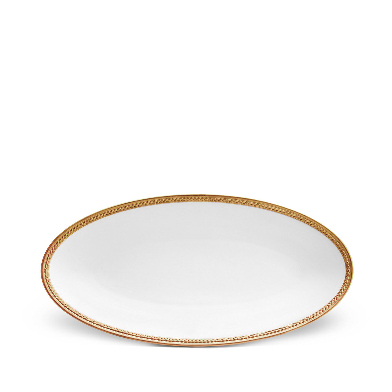 L'Objet Soie Tressee Small Oval Platter Gold