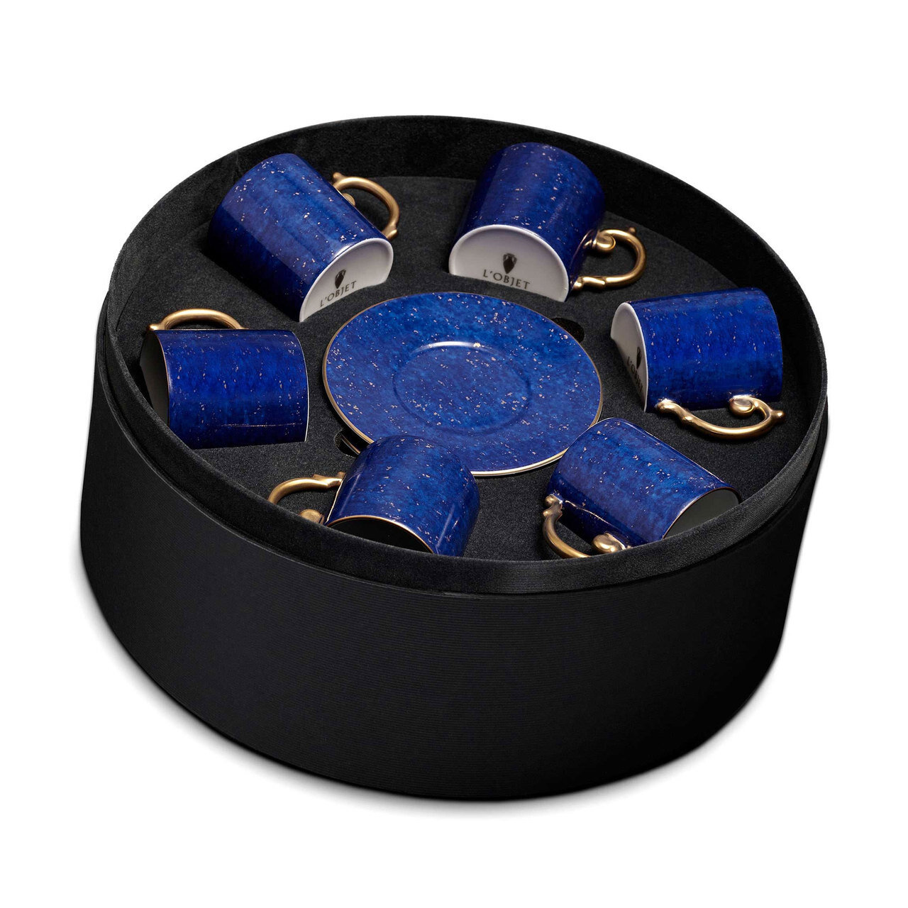L'Objet Lapis Espresso Cup and Saucer Gift Box of 6