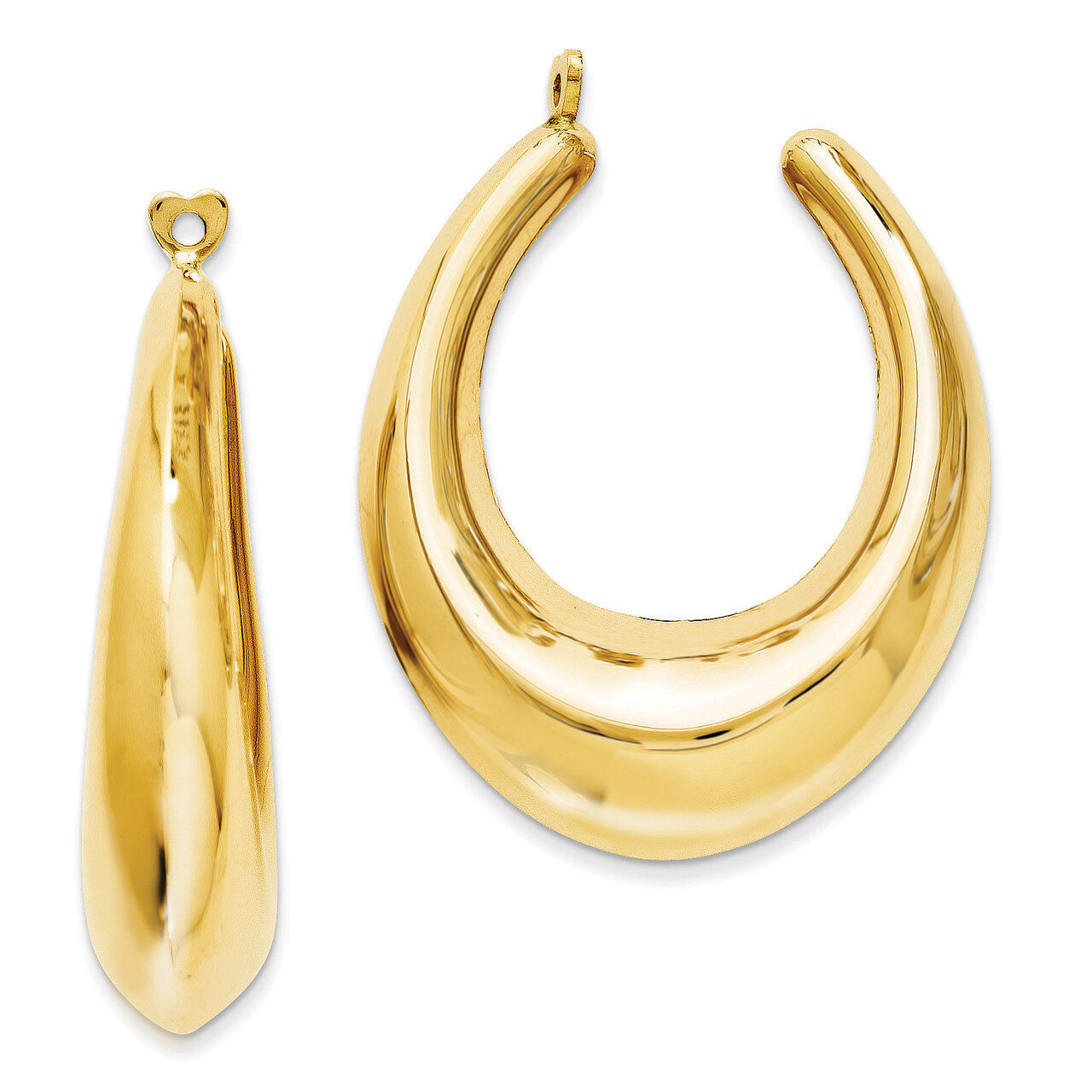 Hollow Hoop Earring Jackets 14k Gold Polished E624J, MPN: E624J, 658226125436