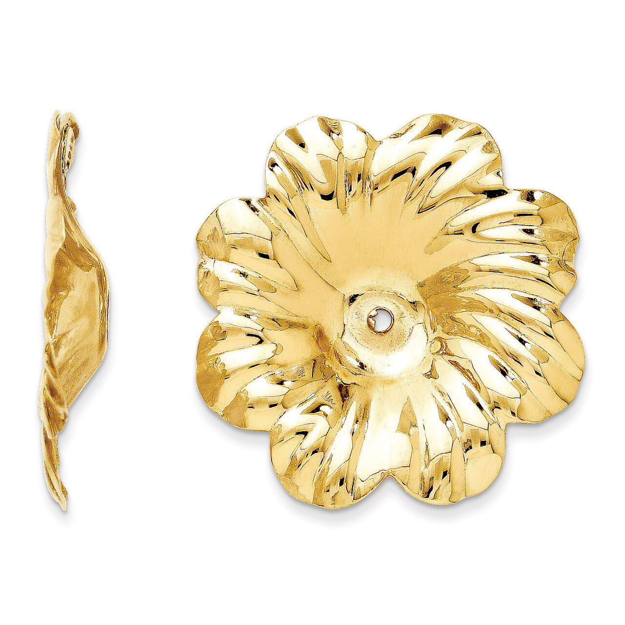 Floral Earring Jackets 14k Gold Polished E891J