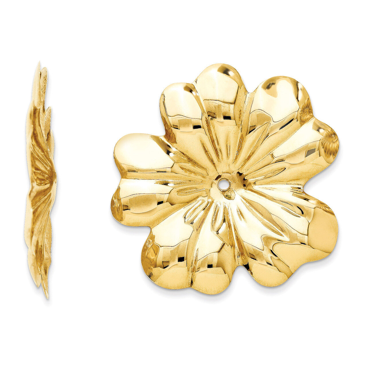 Floral Earring Jackets 14k Gold Polished E892J