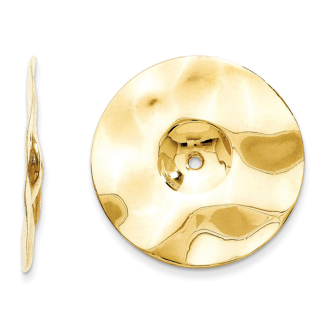 Hammered Disc Earring Jackets 14k Gold Polished E895J