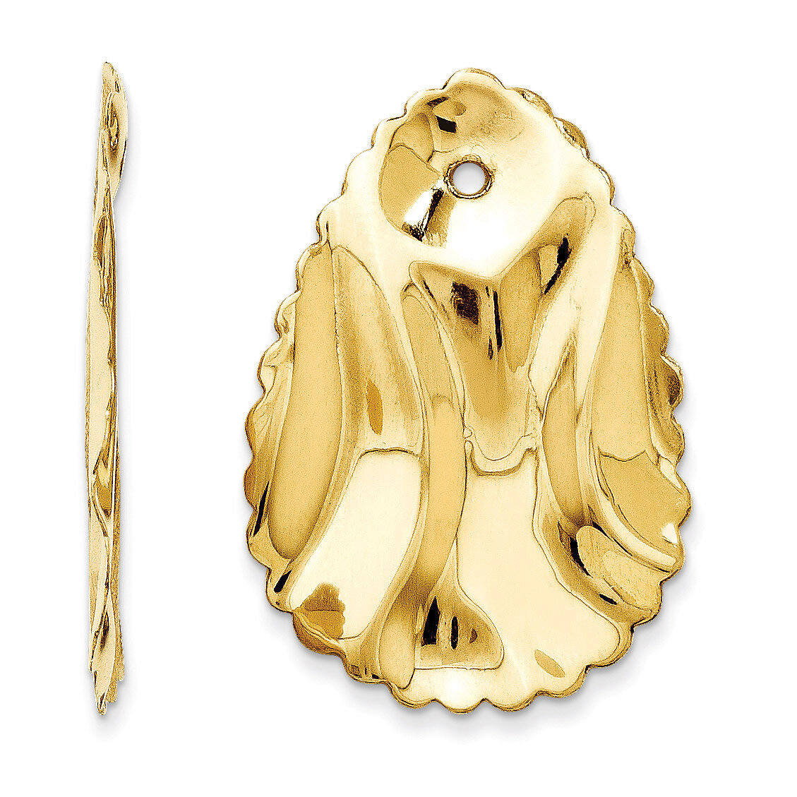 Hammered Oval Earring Jackets 14k Gold Polished E899J, MPN: E899J, 658226124866