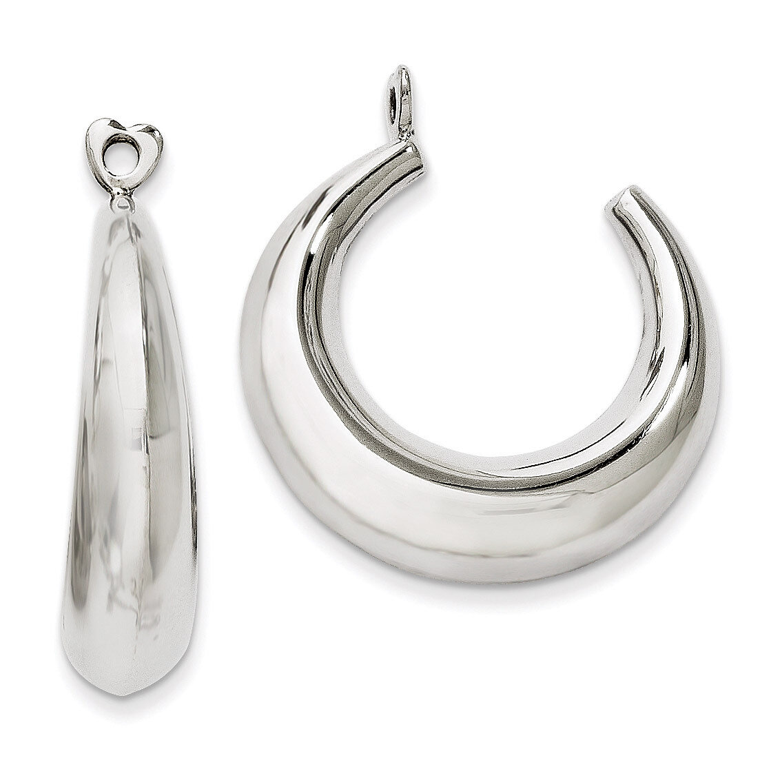 Hoop Earring Jackets 14k White Gold Polished H703J, MPN: H703J, 658226125498