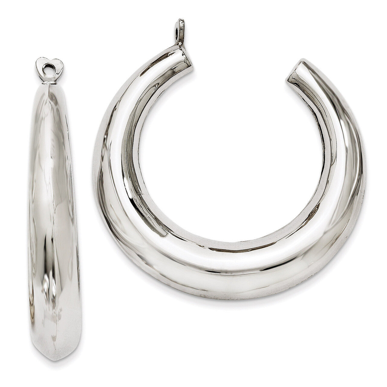 Hoop Earring Jackets 14k White Gold Polished H705J, MPN: H705J, 658226125511
