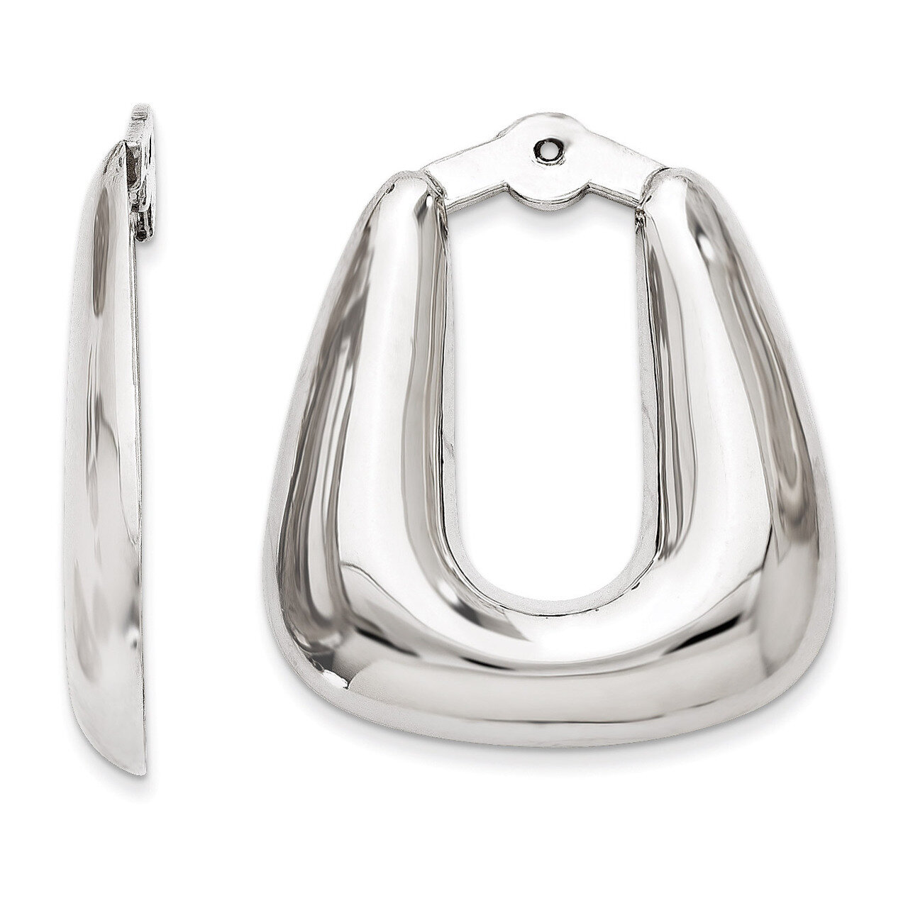 Hoop Earring Jackets 14k White Gold Polished H710J, MPN: H710J, 658226126921