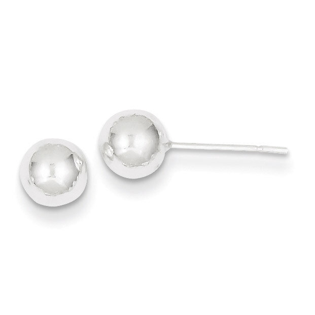 Polished 6mm Ball Earrings Sterling Silver QE1831, MPN: QE1831, 883957922980