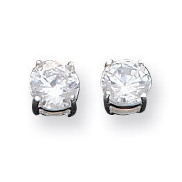 6mm Round Basket Set Cubic Zirconia Stud Earrings Sterling Silver QE3146, MPN: QE3146, 883957740133