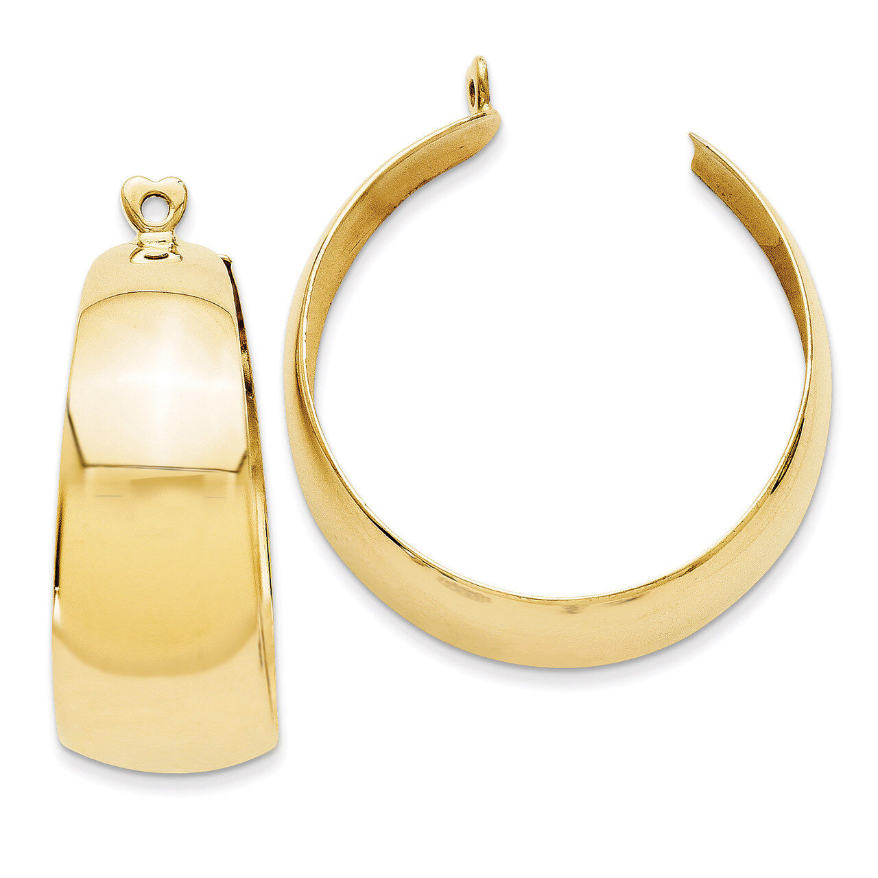 Hoop Earring Jackets 14k Gold Polished S1390