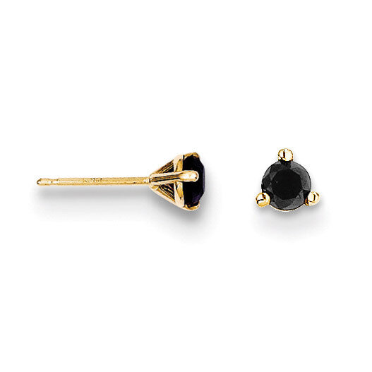 .25ct. Black Diamond Stud Earrings 14k Gold STBK-25