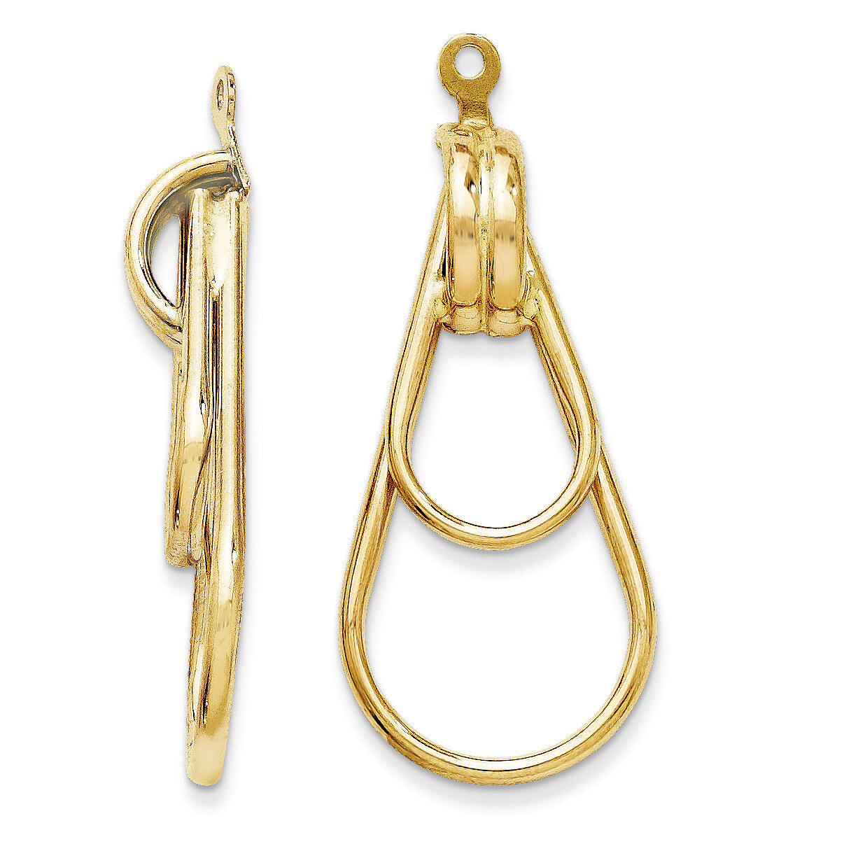 Double Teardrop Earring Jackets 14k Gold Polished T581J, MPN: T581J, 886774118154