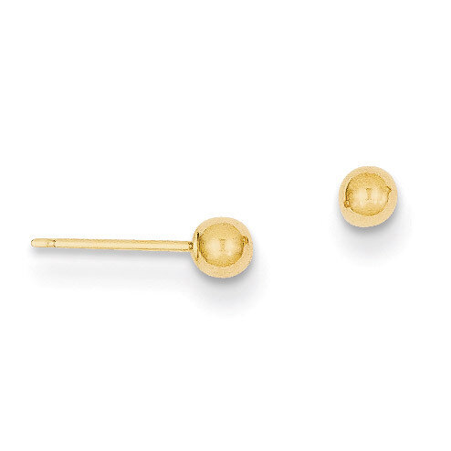 3mm Ball Post Earrings 14k Gold Polished X3MMG