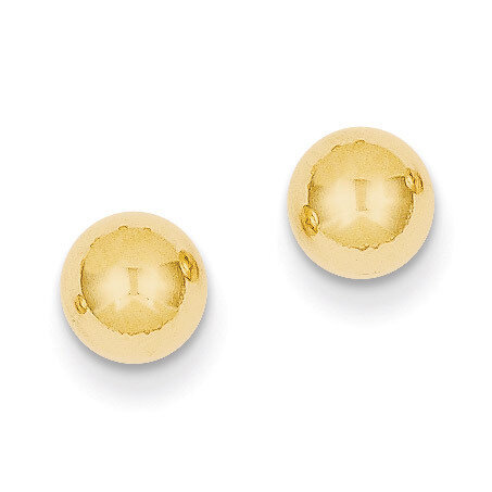 6mm Ball Post Earrings 14k Gold Polished X6MMG