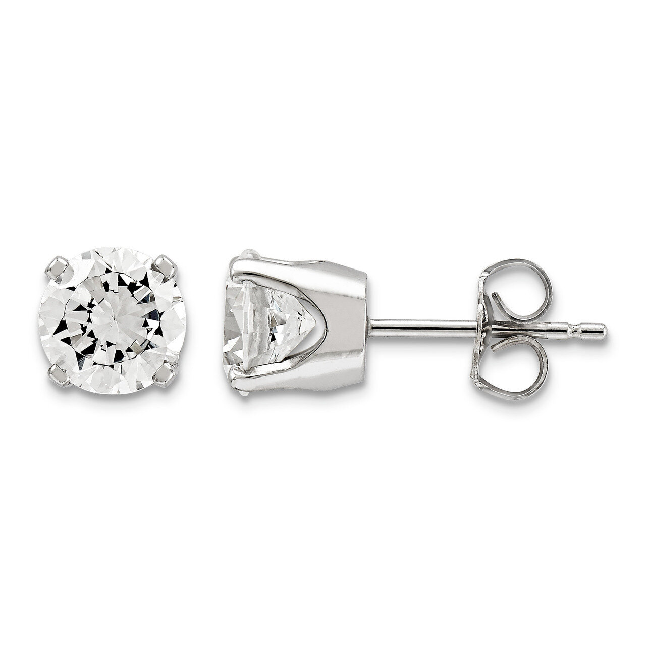 5.75mm Cubic Zirconia stud earrings 14k White Gold XD12WCZ Diamond