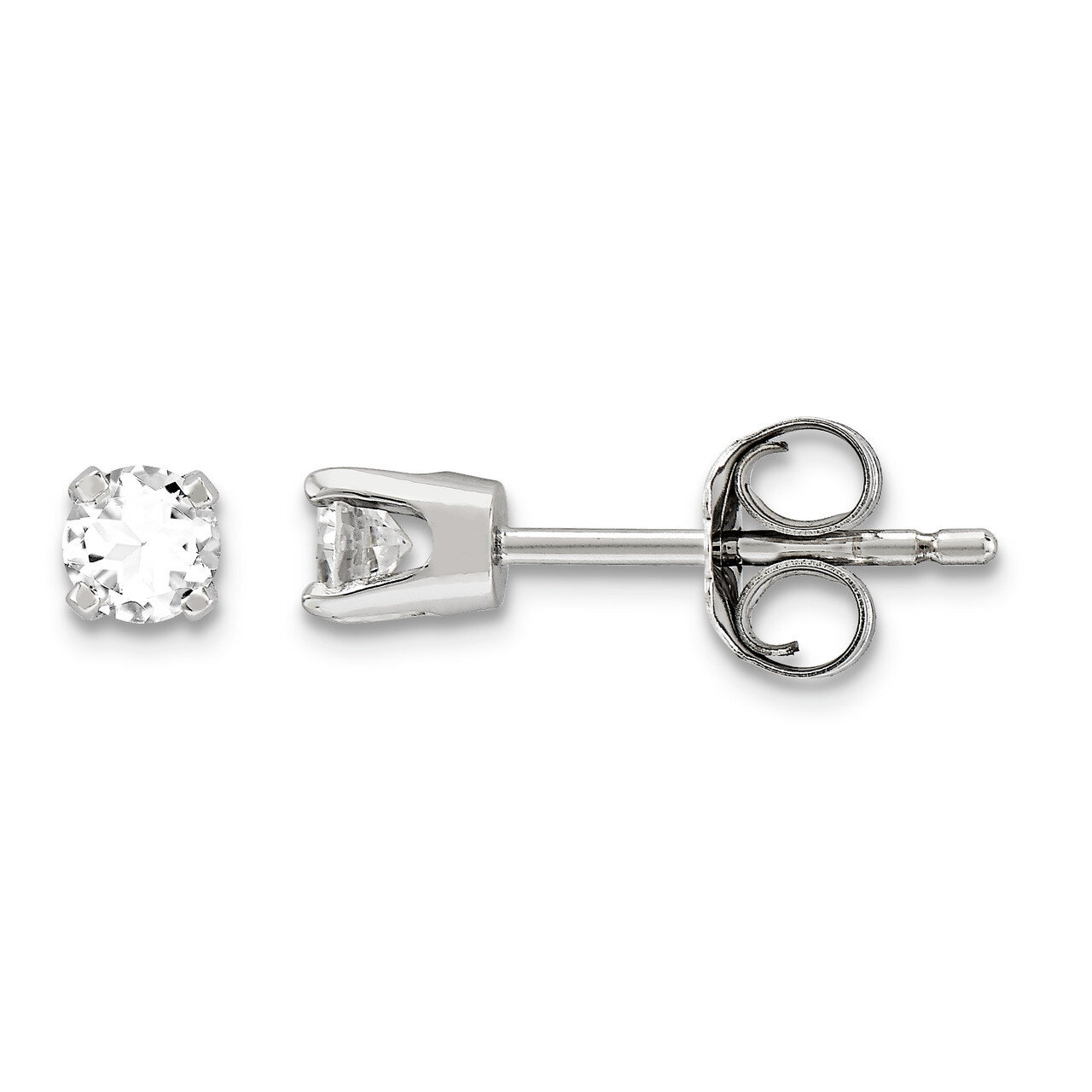 3mm Cubic Zirconia stud earrings 14k White Gold XD3WCZ Diamond