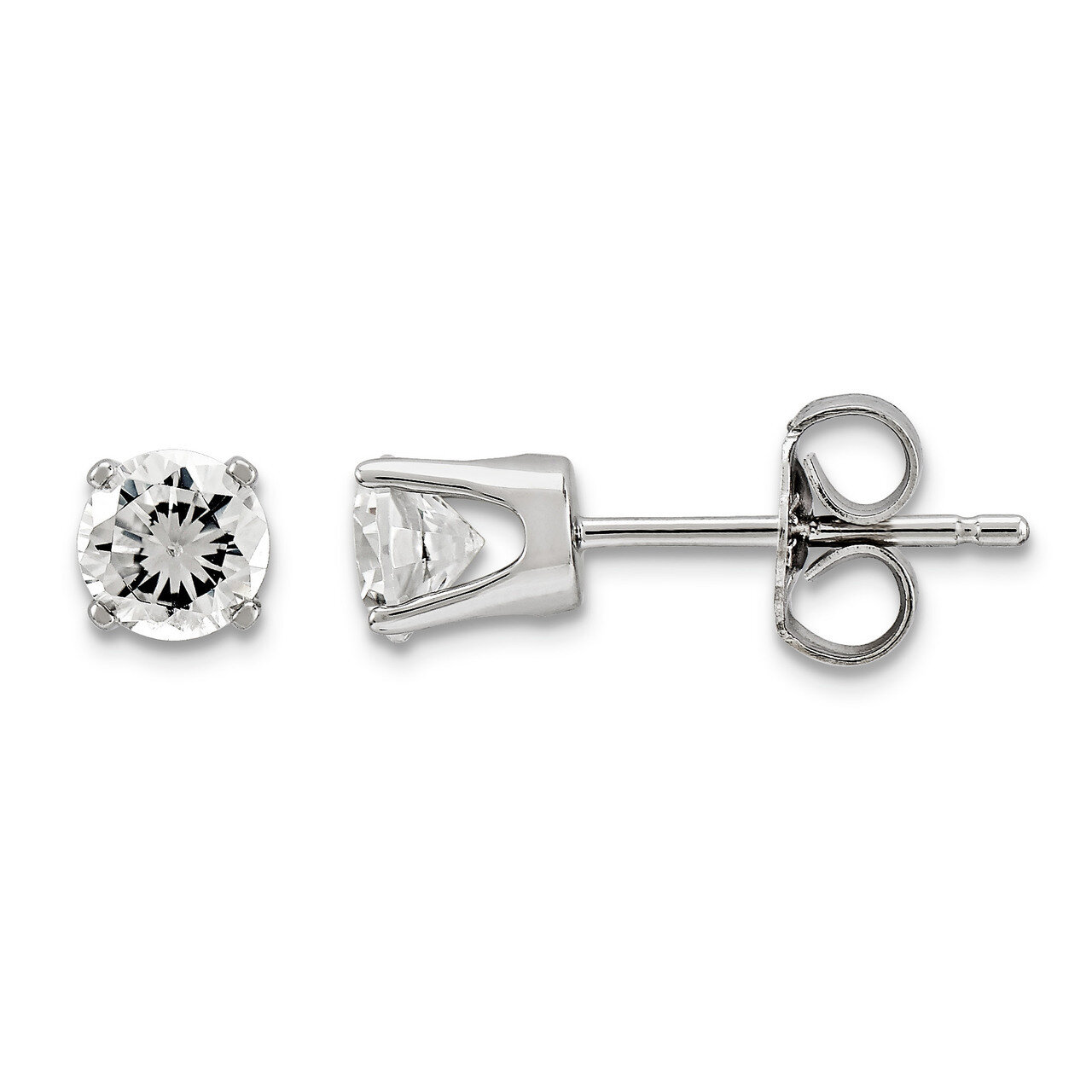 4mm Cubic Zirconia stud earrings 14k White Gold XD7WCZ Diamond