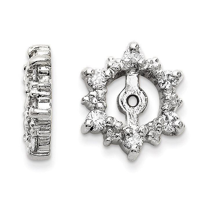 Earring Jackets 14k White Gold AA Quality Diamond XJ13WAA, MPN: XJ13WAA, 883957114842
