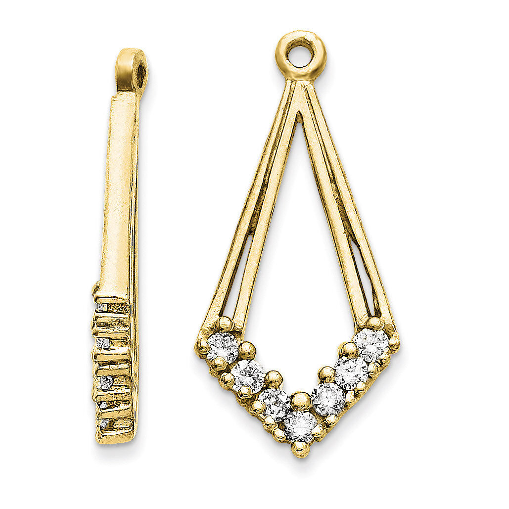 Earring Jacket 14k Gold AA Quality Diamond XJ16AA, MPN: XJ16AA, 883957114866