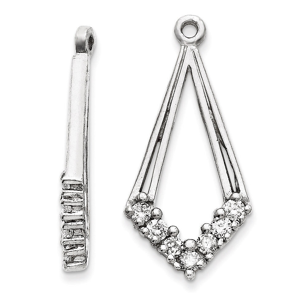 Earring Jacket 14k White Gold AA Quality Diamond XJ16WAA, MPN: XJ16WAA, 883957114873