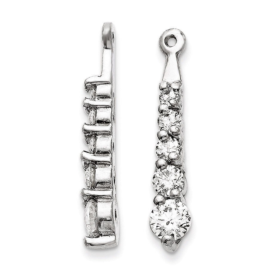Earring Jacket 14k White Gold AA Quality Diamond XJ17WAA, MPN: XJ17WAA, 883957114910