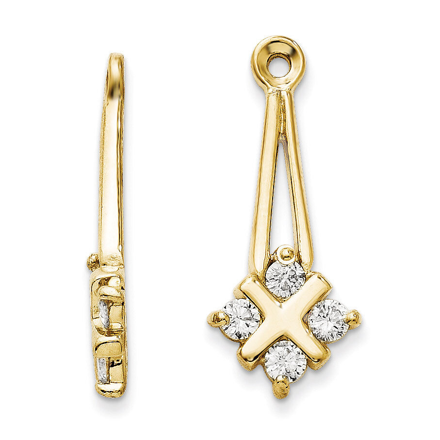 Earring Jacket 14k Gold AA Quality Diamond XJ18AA, MPN: XJ18AA, 883957114934