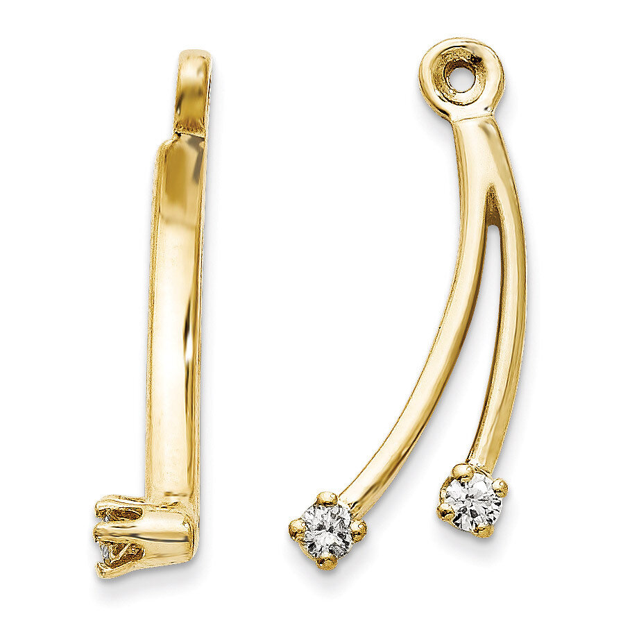 Earring Jacket 14k Gold AA Quality Diamond XJ19AA, MPN: XJ19AA, 883957114965