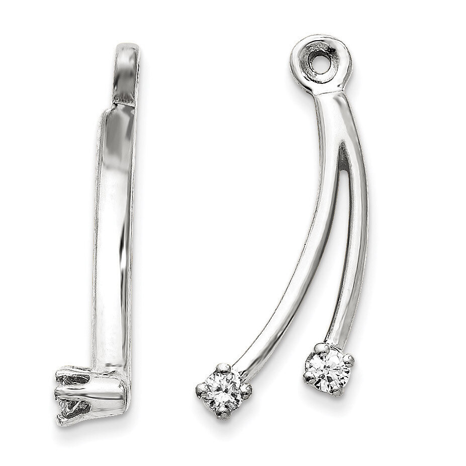 Earring Jacket 14k White Gold AA Quality Diamond XJ19WAA, MPN: XJ19WAA, 883957114989