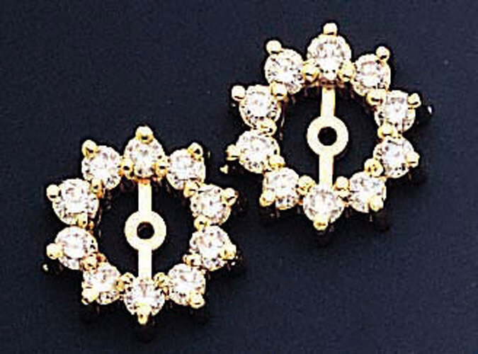 Earring Jacket 14k Gold AAA Quality Diamond XJ1AAA, MPN: XJ1AAA, 883957115023