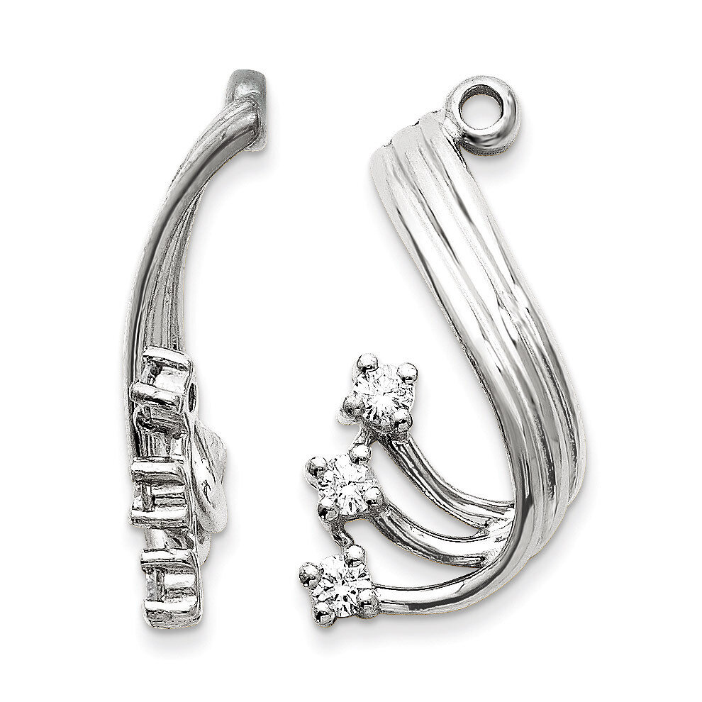 Earring Jacket 14k White Gold AA Quality Diamond XJ23WAA, MPN: XJ23WAA, 883957115085