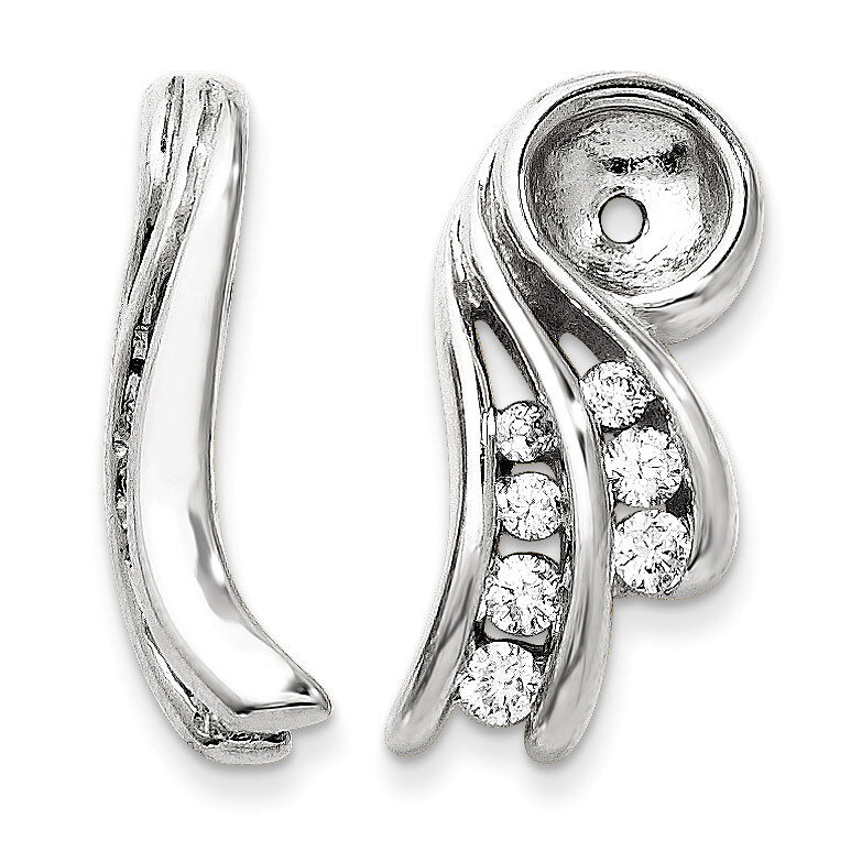 Earring Jacket 14k White Gold AA Quality Diamond XJ27WAA, MPN: XJ27WAA, 883957115115