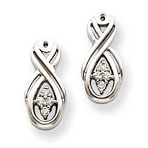 White Diamond Earring Jackets Mountings 14k Gold XJ29W, MPN: XJ29W, 883957493312