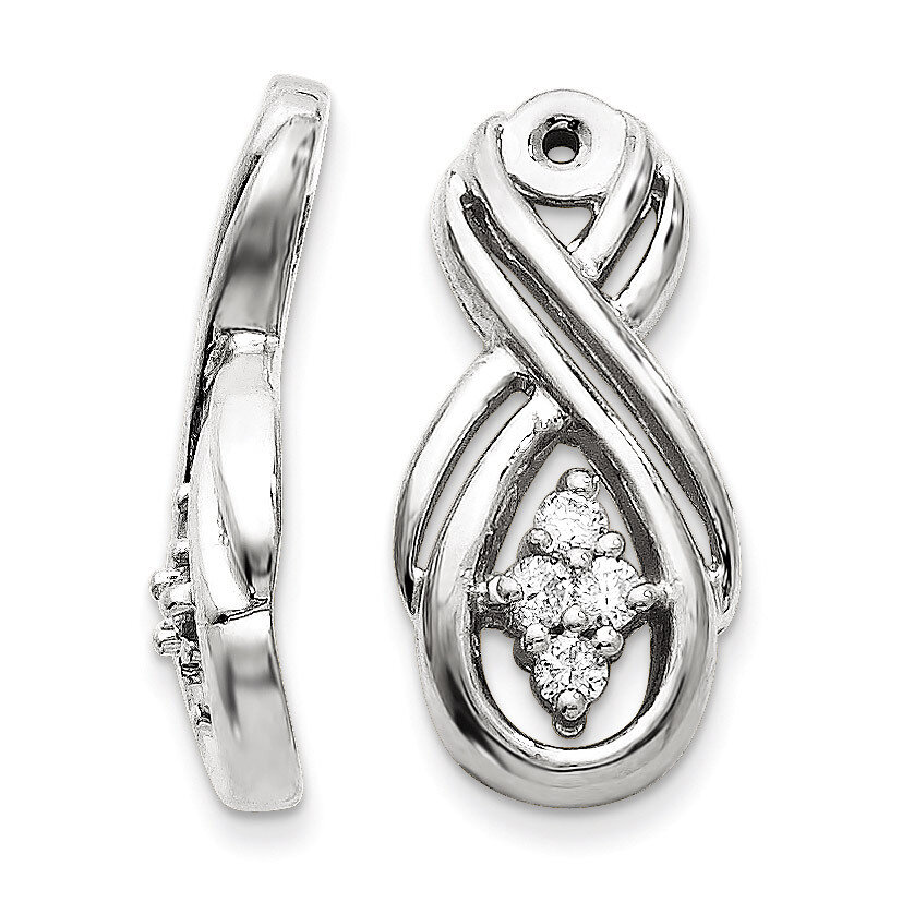 Earring Jacket 14k White Gold AA Quality Diamond XJ29WAA, MPN: XJ29WAA, 883957115146
