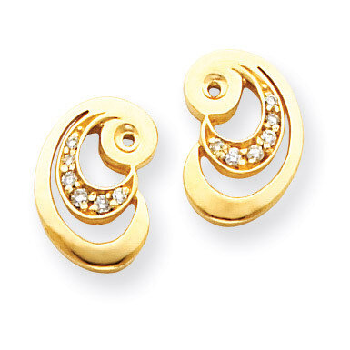 Earring Jacket 14k Gold AA Quality Diamond XJ30AA, MPN: XJ30AA, 883957115184