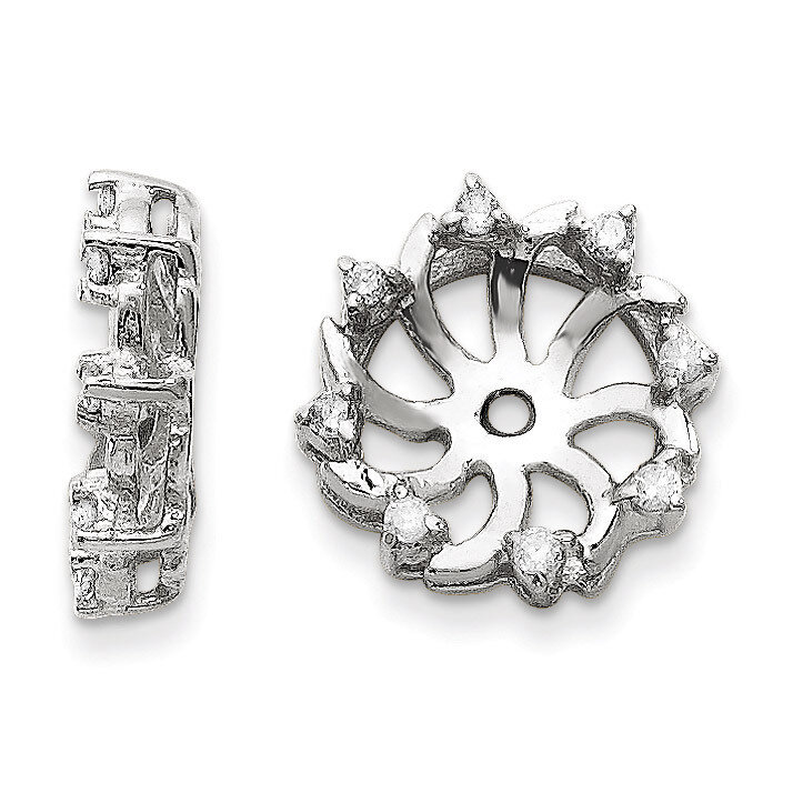 Earring Jacket 14k White Gold AA Quality Diamond XJ31WAA, MPN: XJ31WAA, 883957342078