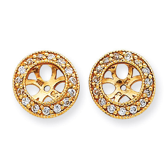 Earring Jacket 14k Gold AAA Quality Diamond XJ34AAA, MPN: XJ34AAA, 883957115276