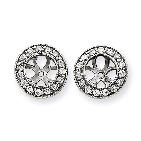 Earring Jacket 14k White Gold AA Quality Diamond XJ34WAA, MPN: XJ34WAA, 886774300863