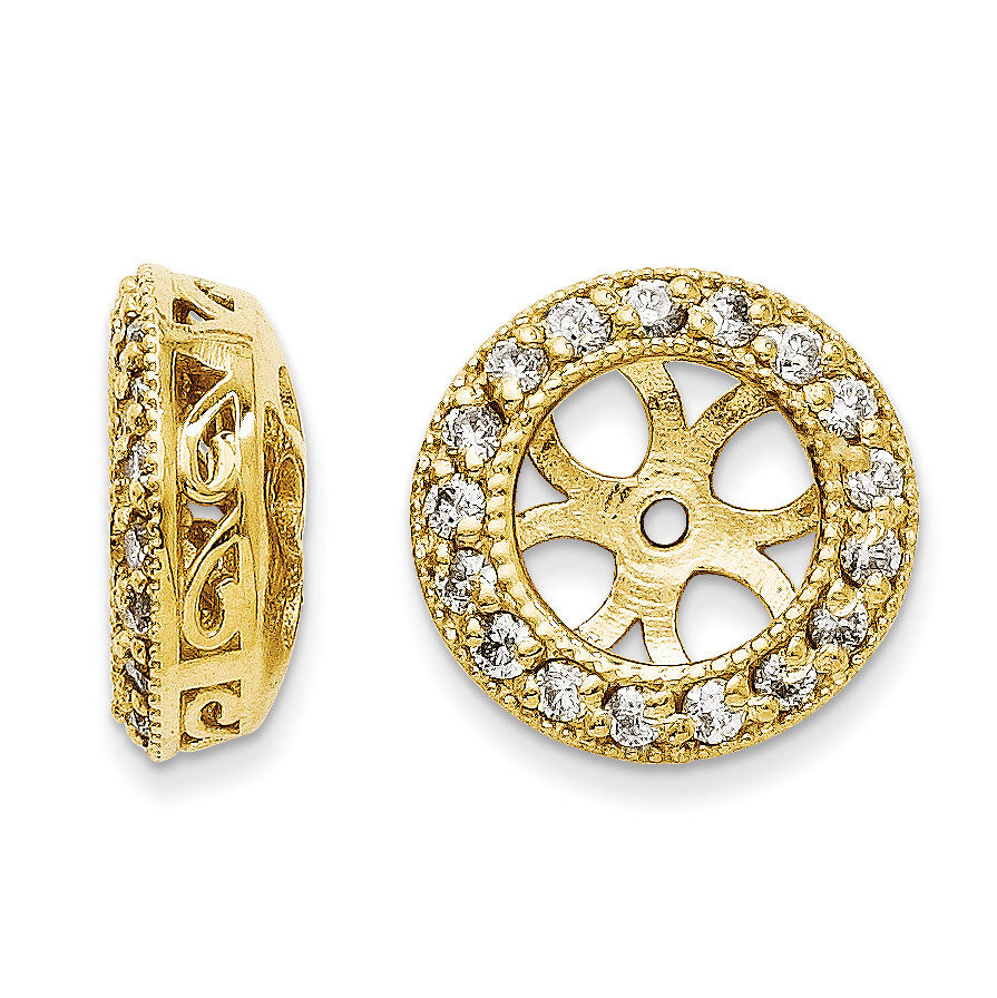 Earring Jacket 14k Gold AA Quality Diamond XJ35AA, MPN: XJ35AA, 883957115320