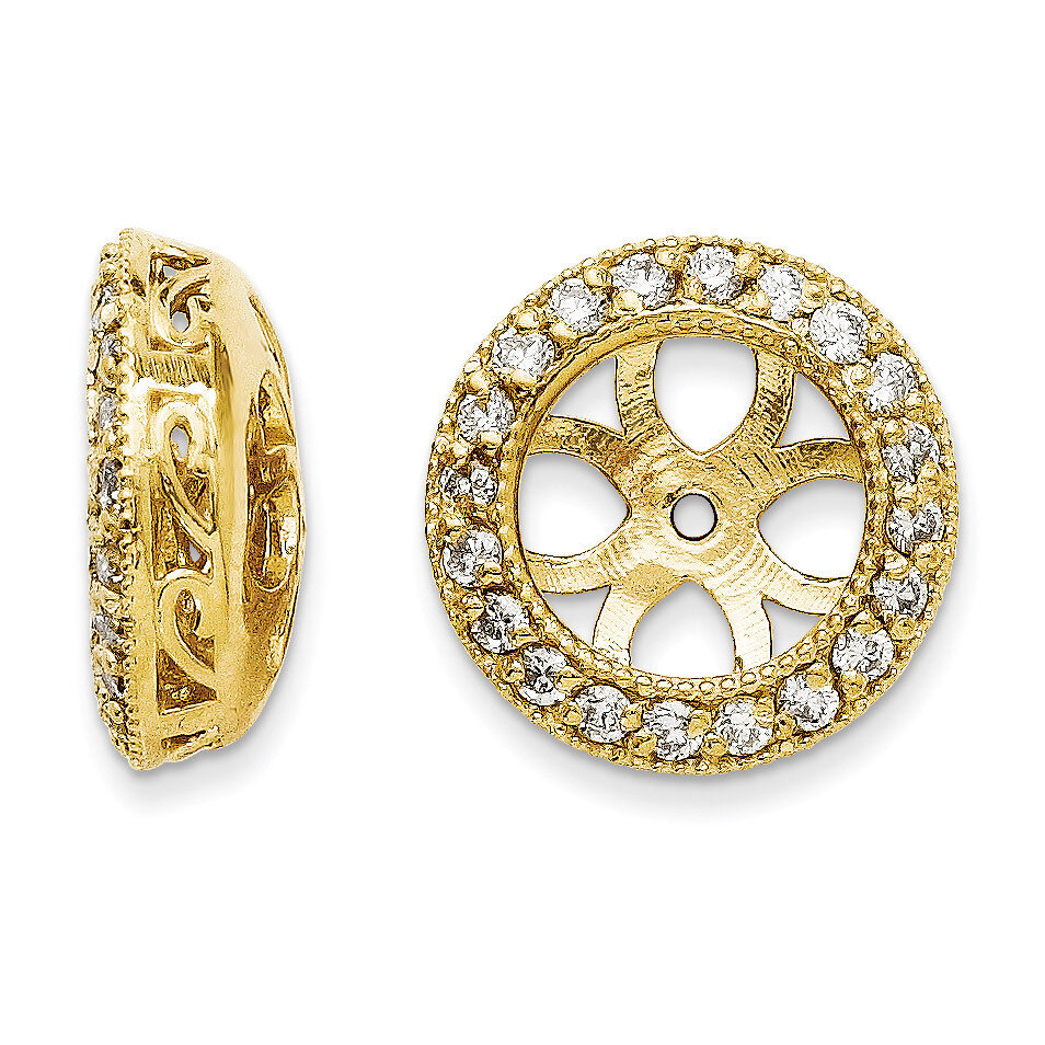 Earring Jacket 14k Gold AA Quality Diamond XJ36AA, MPN: XJ36AA, 883957115382