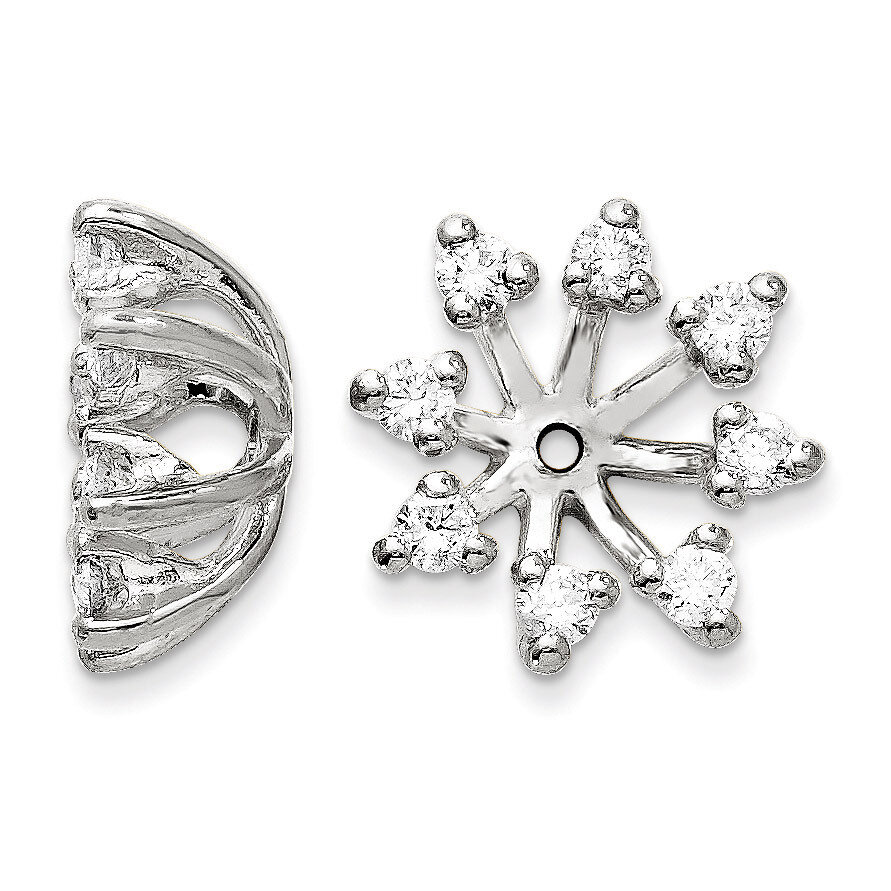 Earring Jacket 14k White Gold AA Quality Diamond XJ4WAA, MPN: XJ4WAA, 883957115733