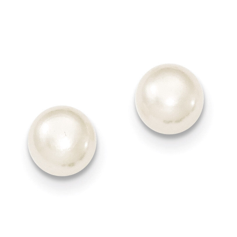 8-9mm White Cultured Button Pearl Stud Earrings Sterling Silver QE7646, MPN: QE7646, 883957584843