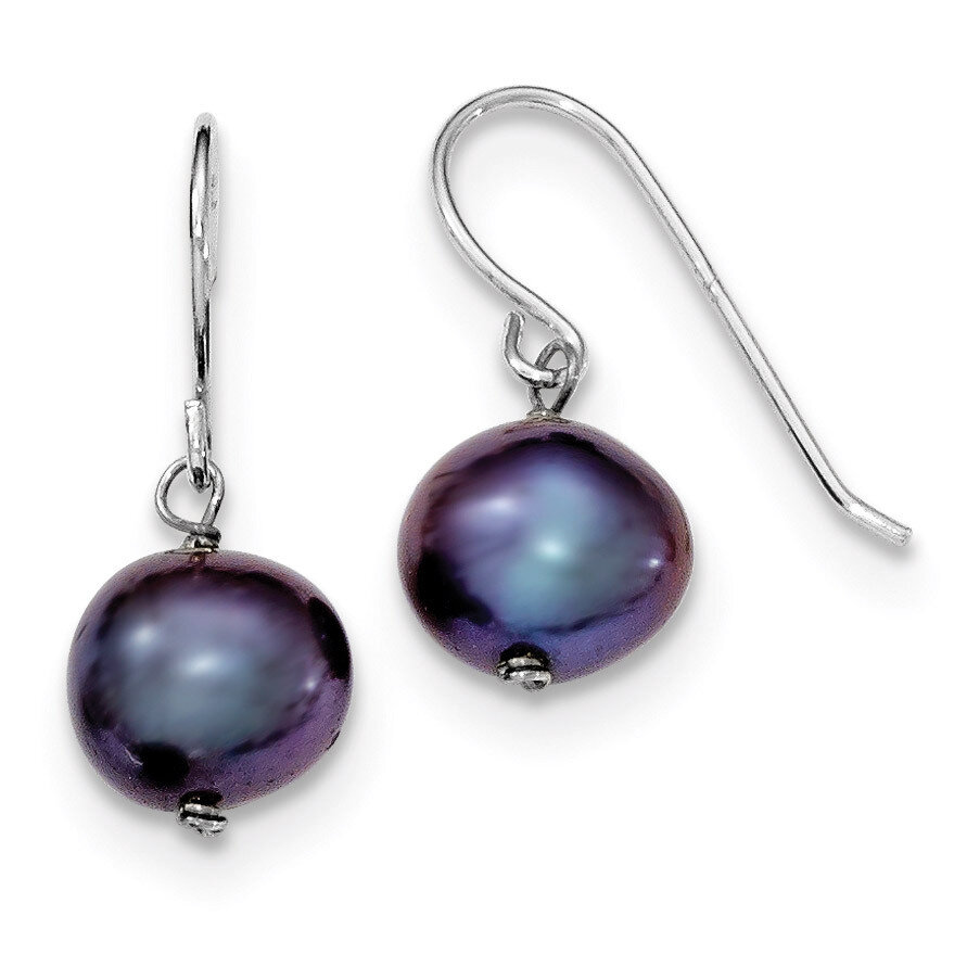 Black 7.5-8mm Cultured Pearl Dangle Earrings Sterling Silver QE7700, MPN: QE7700, 883957577630
